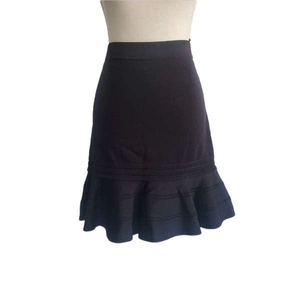 Ivanka Trump Black Ruffle Bandage Skirt - Picture 2 of 8
